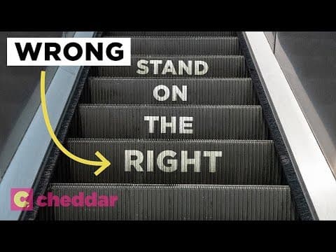 搭手扶梯到底應該站在哪一邊？(The Unseen Inefficiency of Escalator Etiquette - Cheddar Explains)